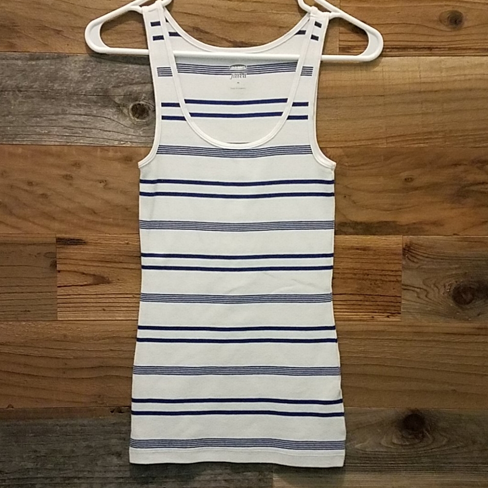 Ribbed, striped tank